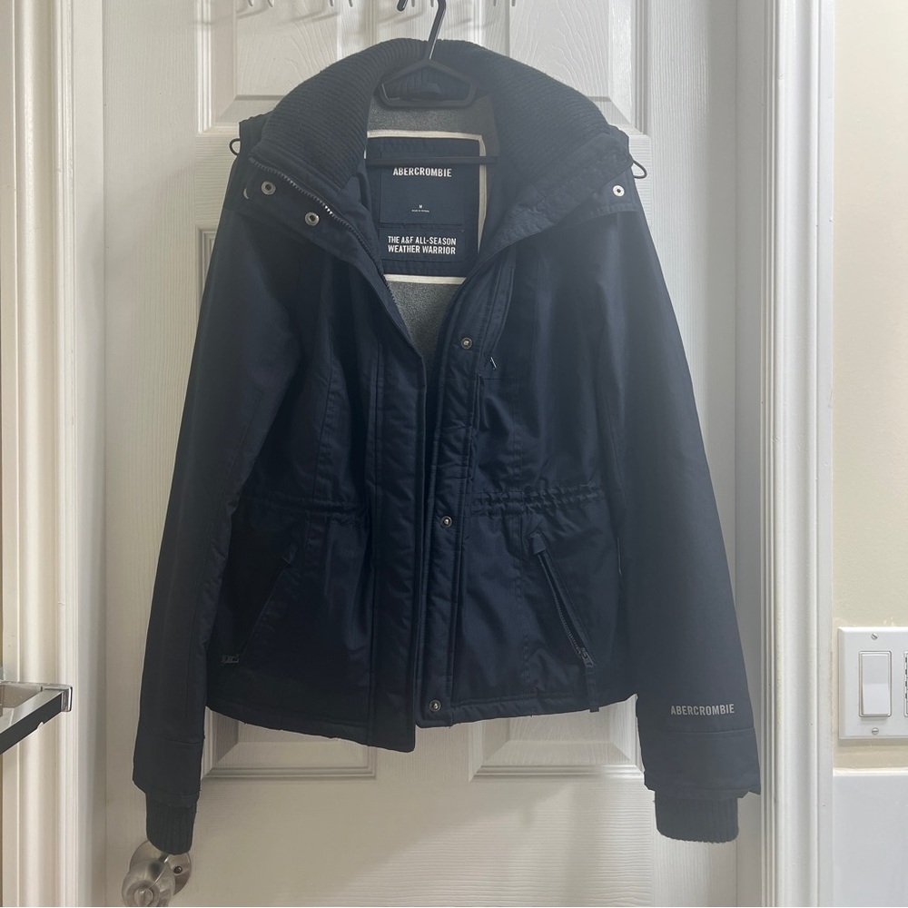 Abercrombie & Fitch All Season Weather Warrior Jacket Navy Fleece Winter Jacket